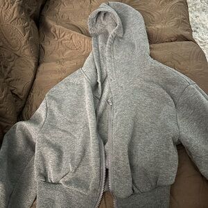 Gray Zip-Up Hoodie